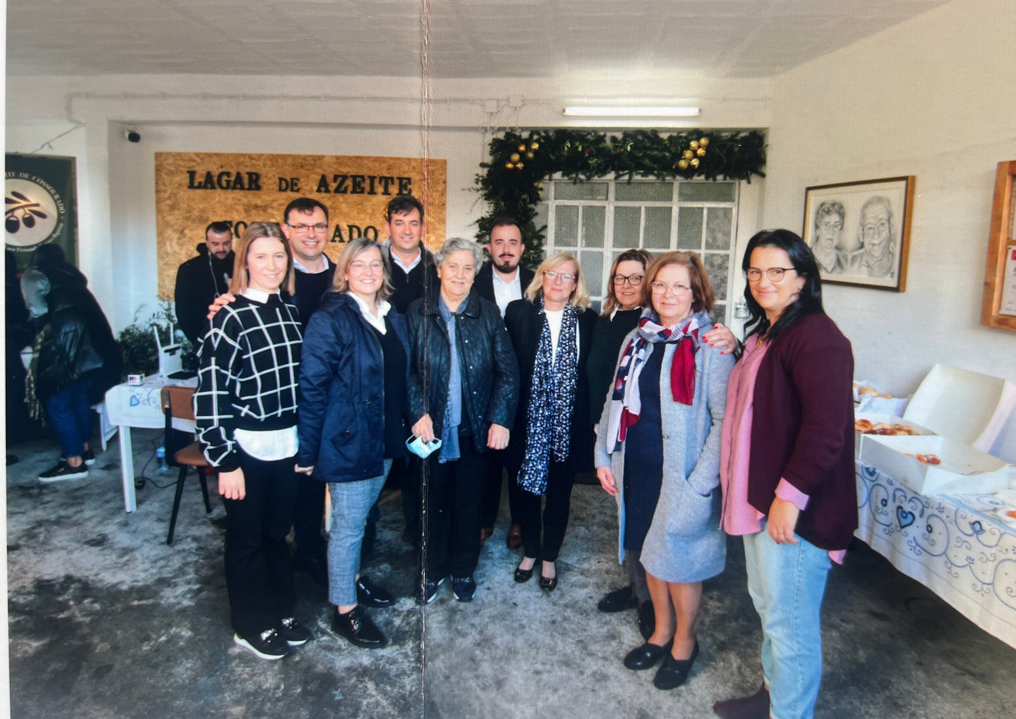 A família reunida no lagar